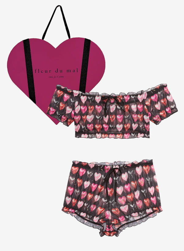 Heartbreaker print - Ruched Heartbreaker Gift Set | Fleur du Mal