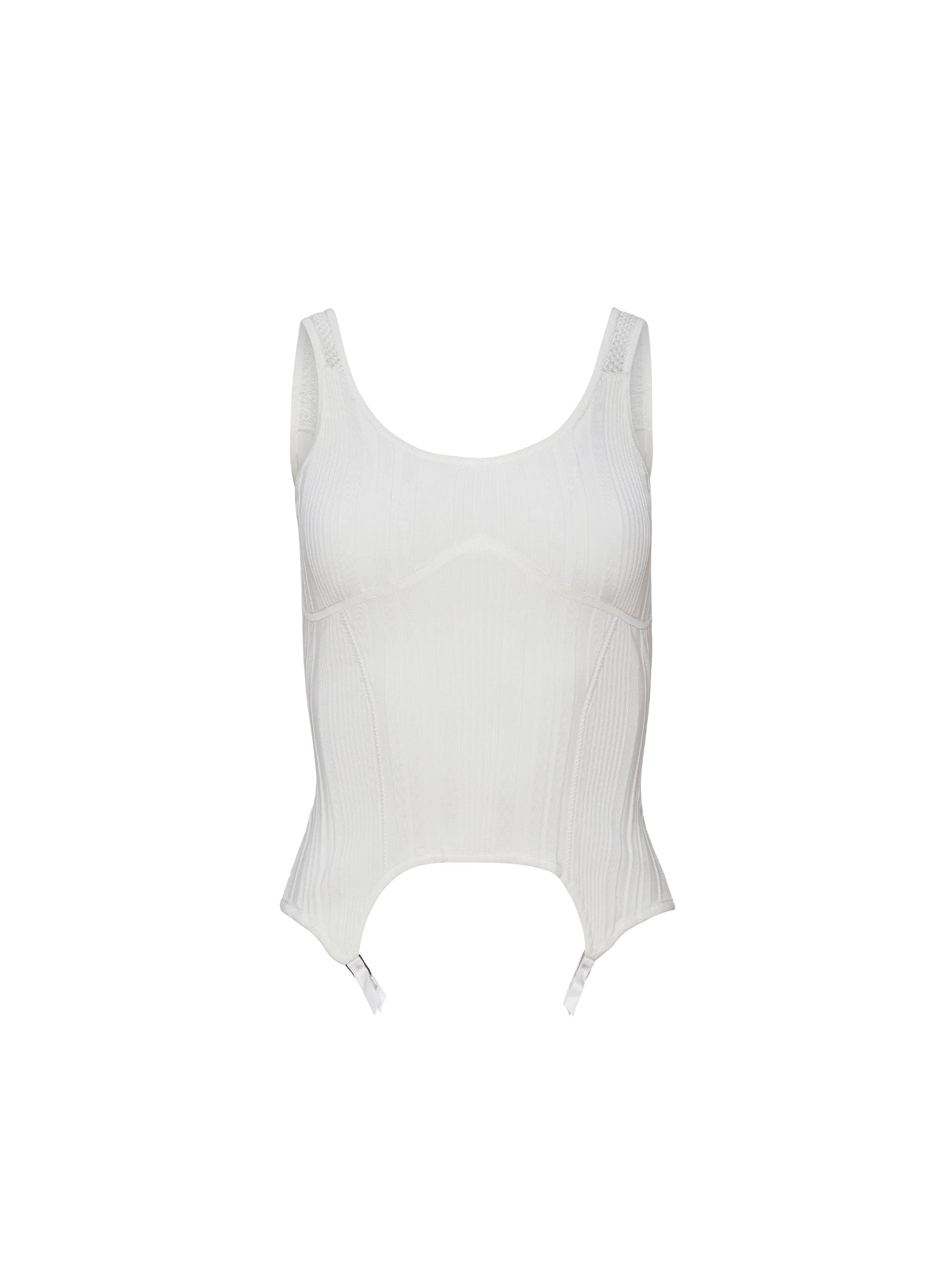 Rib Garter Top - Ivory- Fleur du Mal