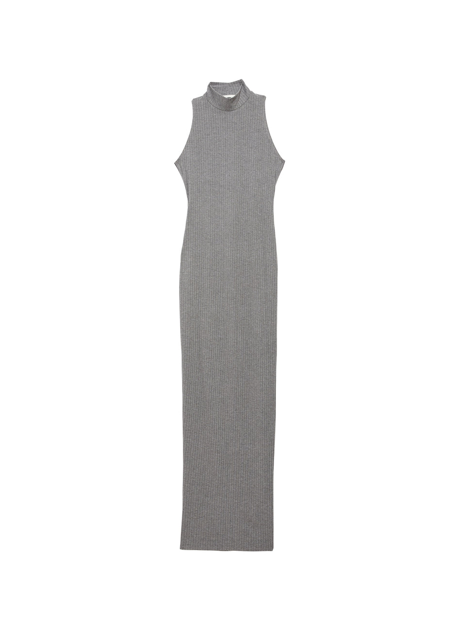 Heather grey - Rib Racer Maxi Dress | Fleur du Mal