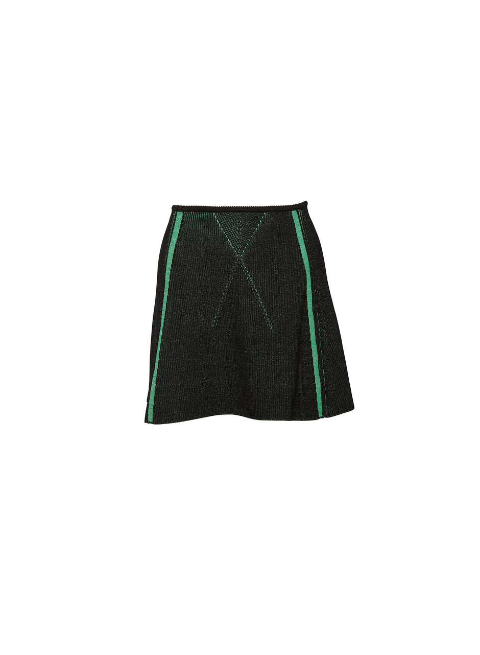 Green/black rib - Rib Knit Mini Skirt | Fleur du Mal