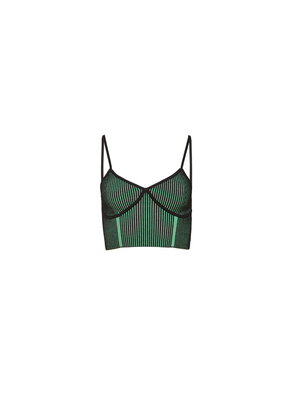 Green/black rib - Rib Knit Cropped Tank | Fleur du Mal