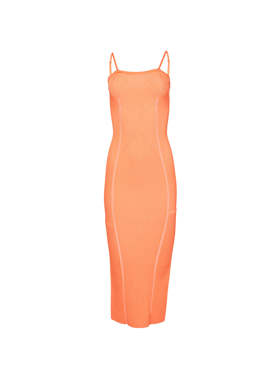 Orange rib - Rib Knit Tube Dress | Fleur du Mal