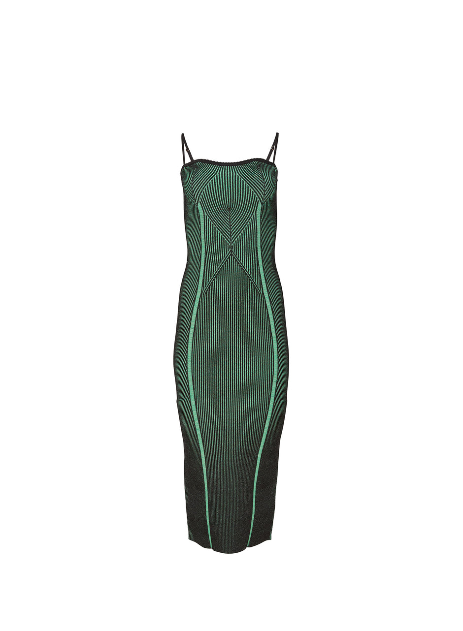 Green/black rib - Rib Knit Tube Dress | Fleur du Mal