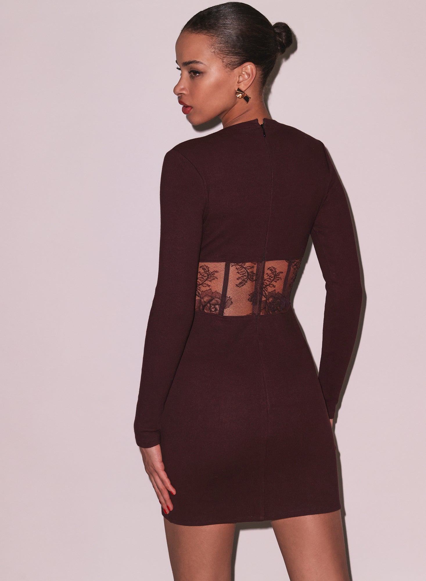 Rib & Bouquet Lace Boned Dress