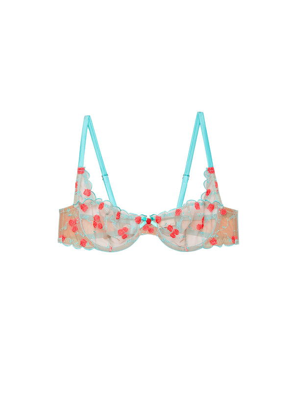 Bright jade - Rose &amp; Vine Embroidery Balconette | Fleur du Mal