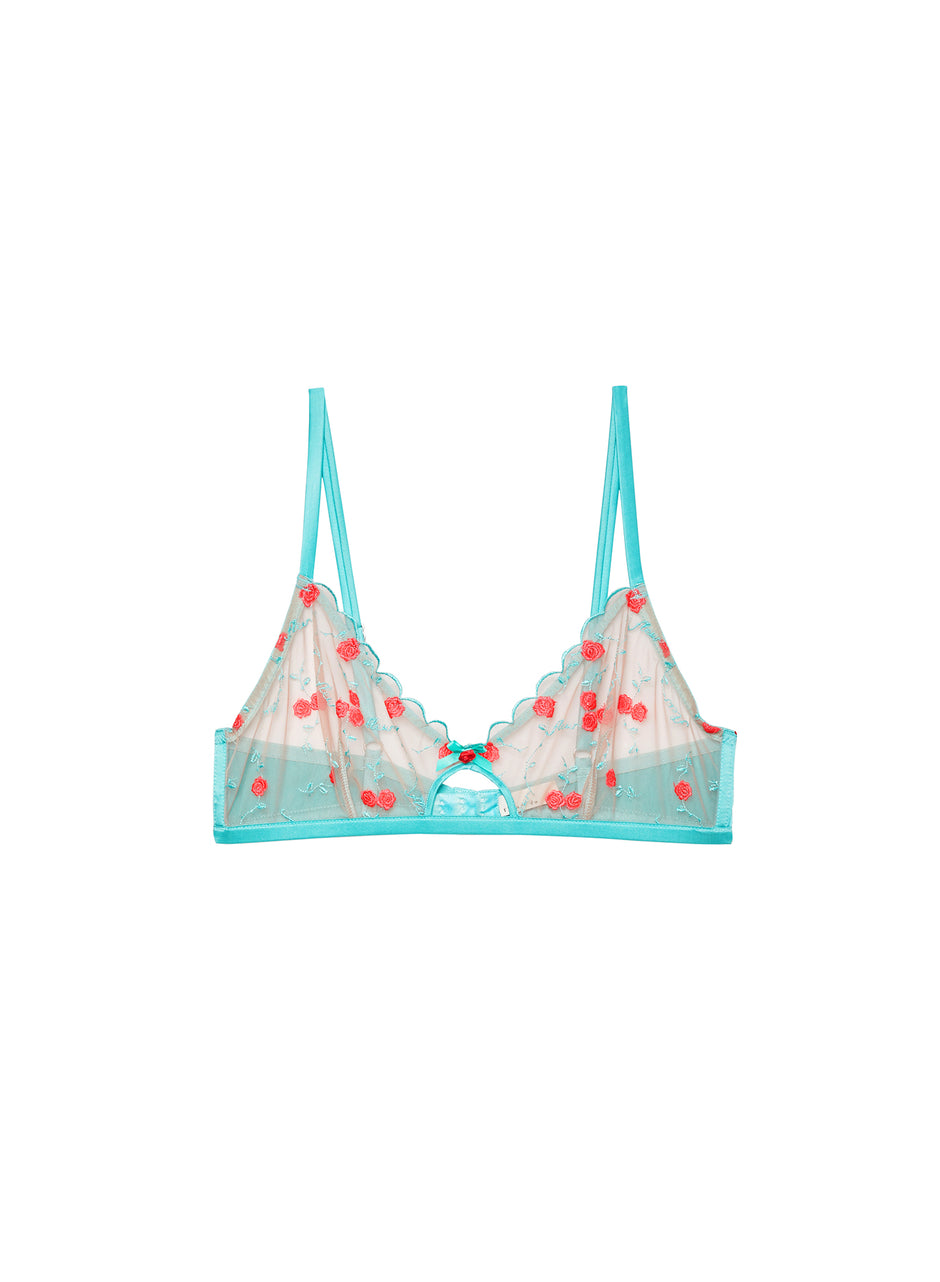 Bright jade - Rose &amp; Vine Embroidery Bralette | Fleur du Mal