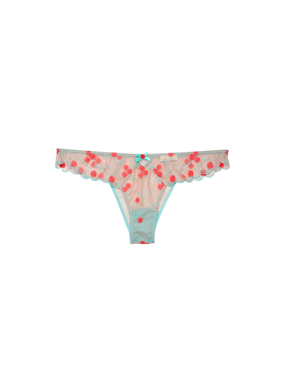 Bright jade - Rose &amp; Vine Embroidery Cheeky | Fleur du Mal