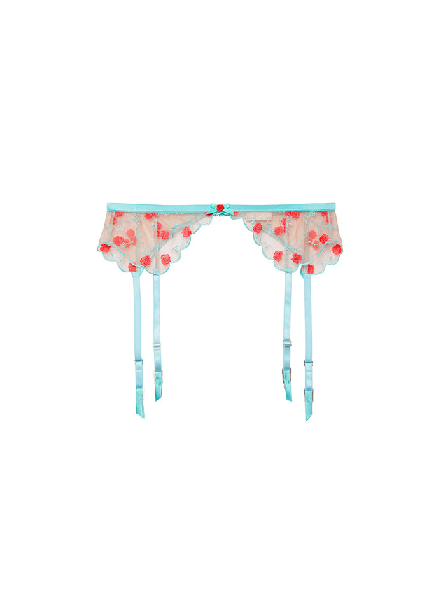 Bright jade - Rose &amp; Vine Embroidery Garter Belt | Fleur du Mal