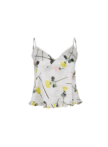 Yellow tossed roses - Ruffle Cami | Fleur du Mal