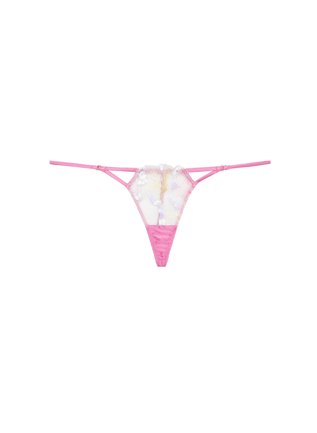 Pink desire - Sequin Hibiscus V-String | Fleur du Mal