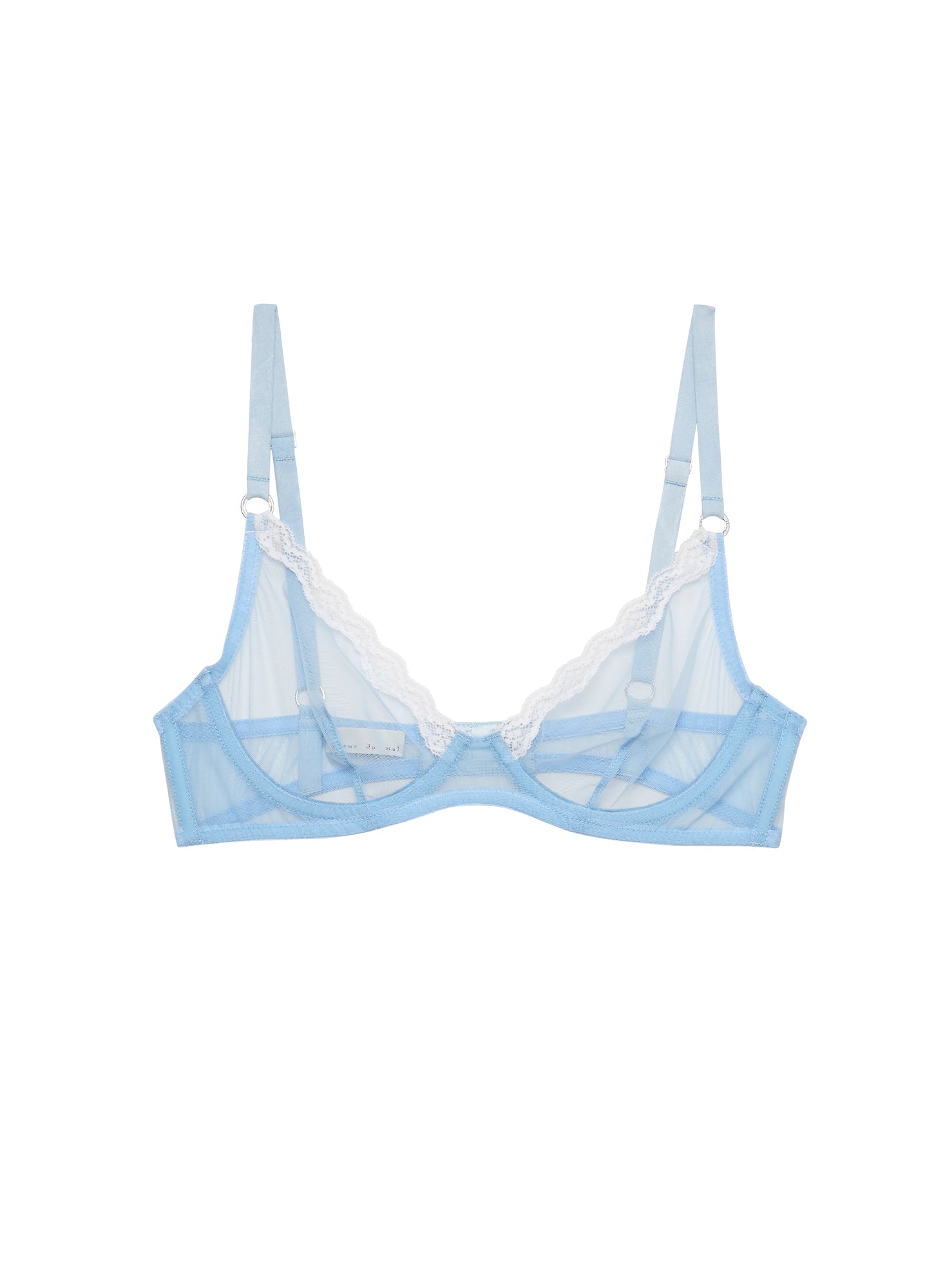 Sheer Tulle Demi Bra- Light Sky- flat- Fleur du Mal