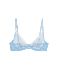 Sheer Tulle Demi Bra- Light Sky- flat- Fleur du Mal