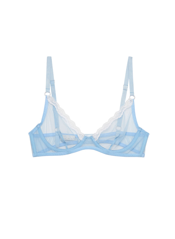 Light sky - Sheer Tulle Demi Bra | Fleur du Mal