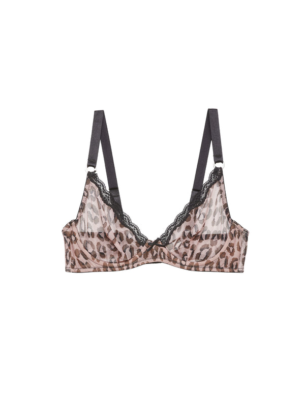 Leopard print - Sheer Tulle Demi Bra | Fleur du Mal