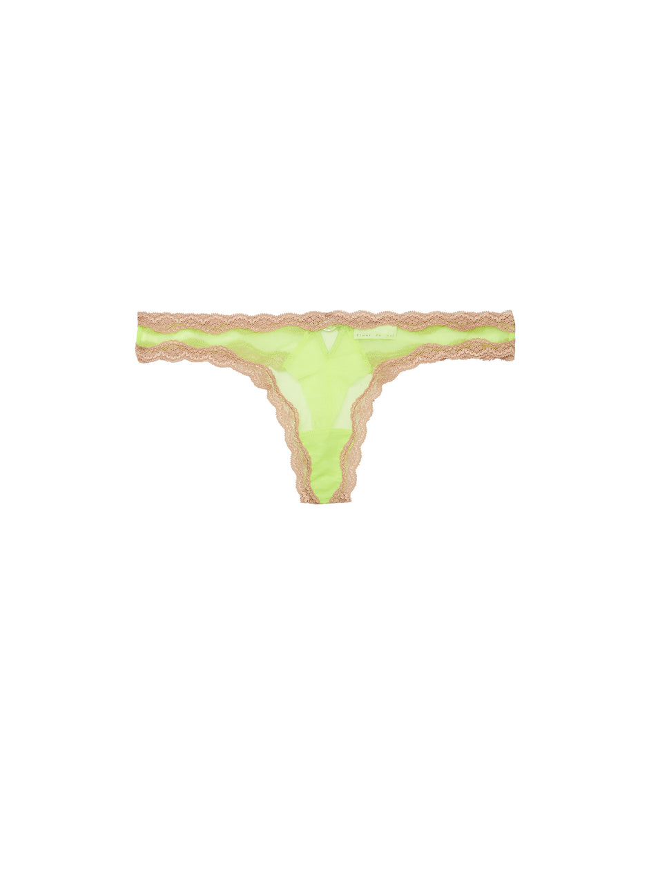 Neon lemon - Sheer Tulle Thong | Fleur du Mal