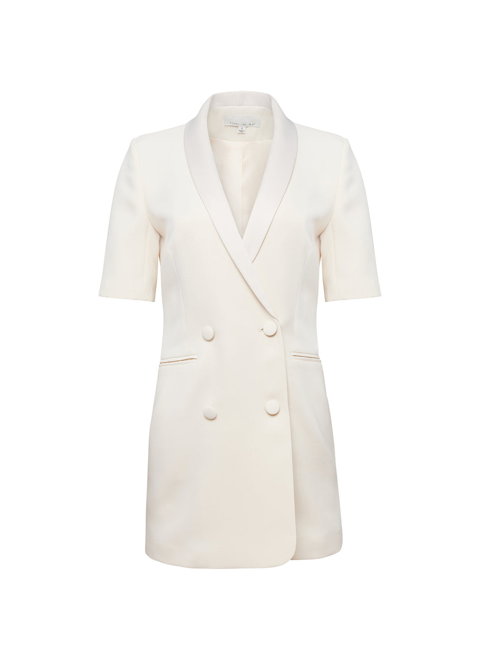 Ivory - Short Sleeve Blazer Dress | Fleur du Mal