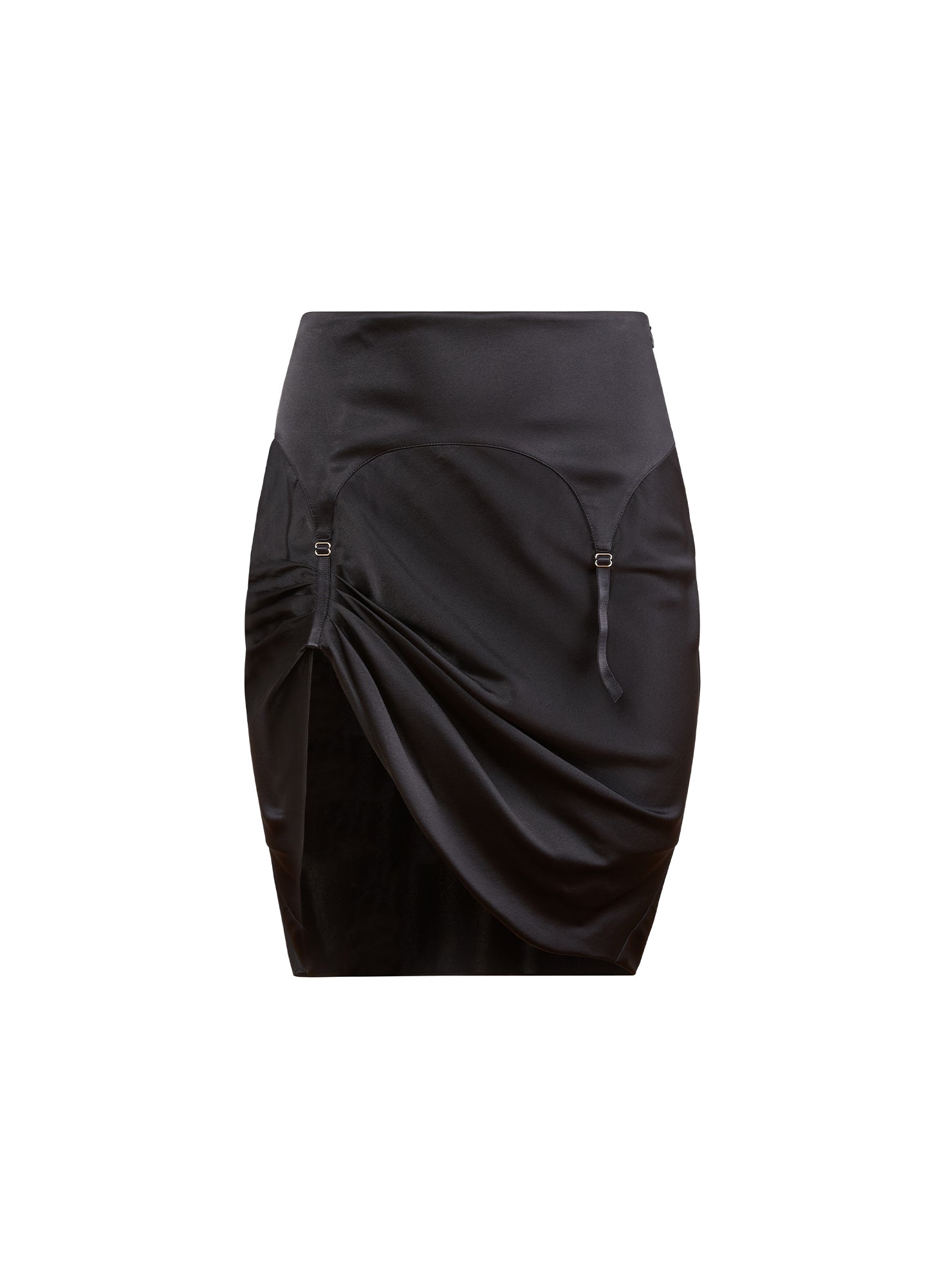 Silk Garter Skirt in black