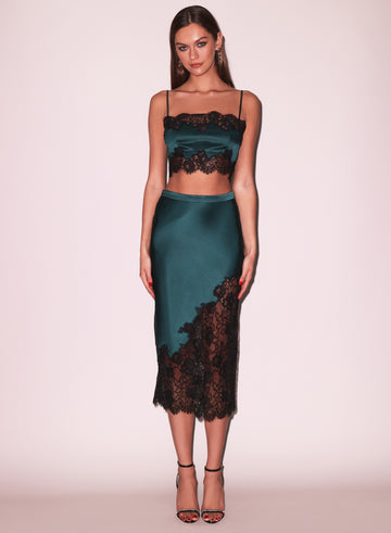 Evergreen - Silk & Lace Bandeau Top | Fleur du Mal