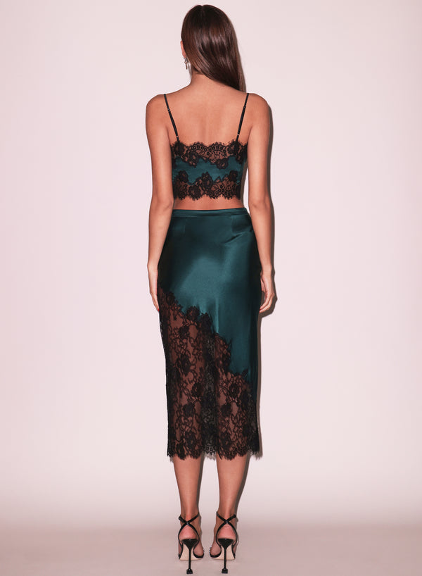 Evergreen - Silk &amp; Lace Bandeau Top | Fleur du Mal