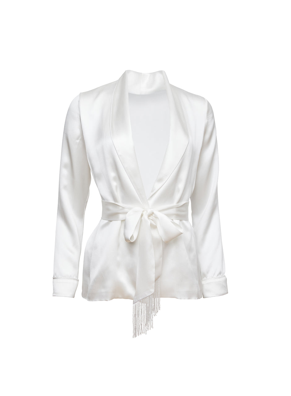 Ivory - Bianca Smoking Jacket | Fleur du Mal