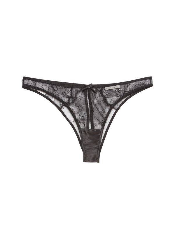 Black Sophia Lace Ouvert Cheeky | Fleur du Mal Black Sophia Lace Ouvert Cheeky | Fleur du Mal