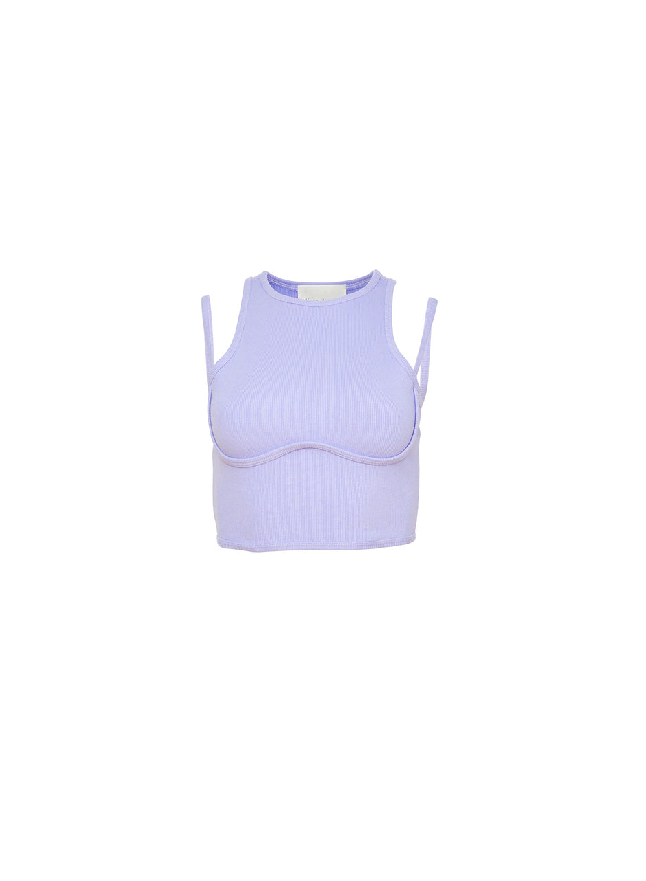 Lavender blue - Strappy Ribbed Tank | Fleur du Mal