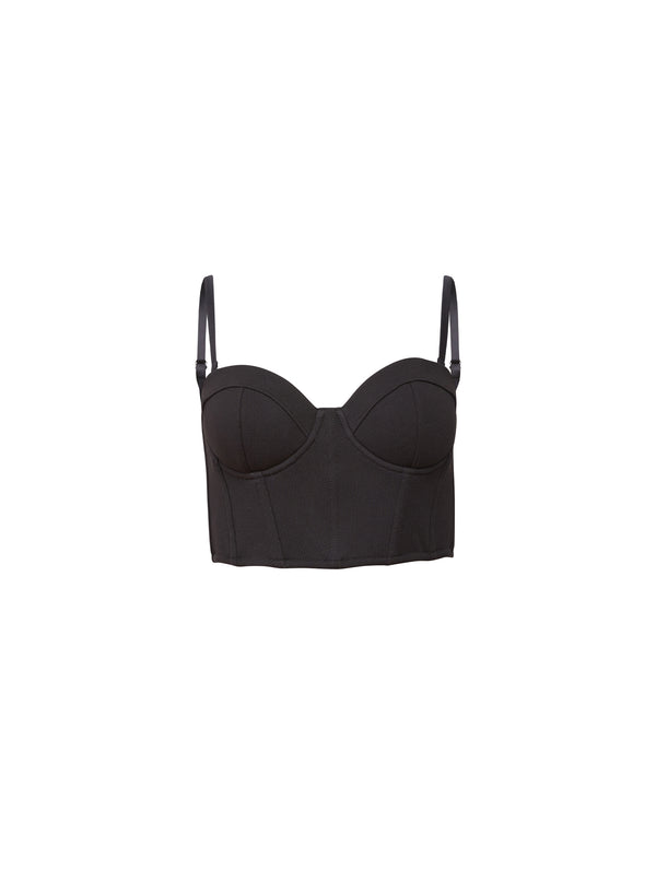 Black - Cropped Terry Bustier | Fleur du Mal