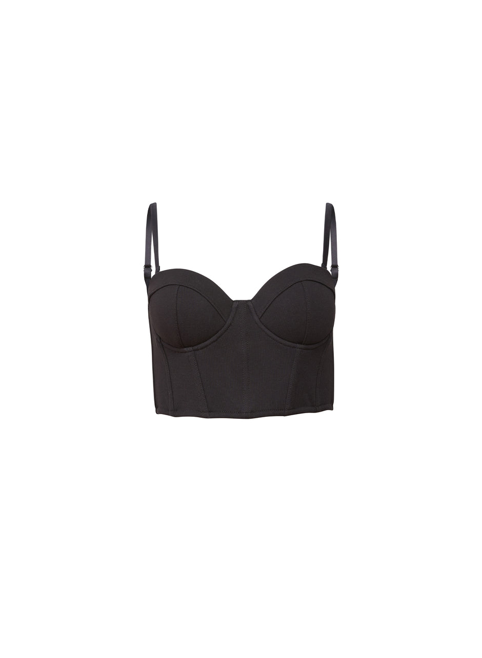 Black - Cropped Terry Bustier | Fleur du Mal