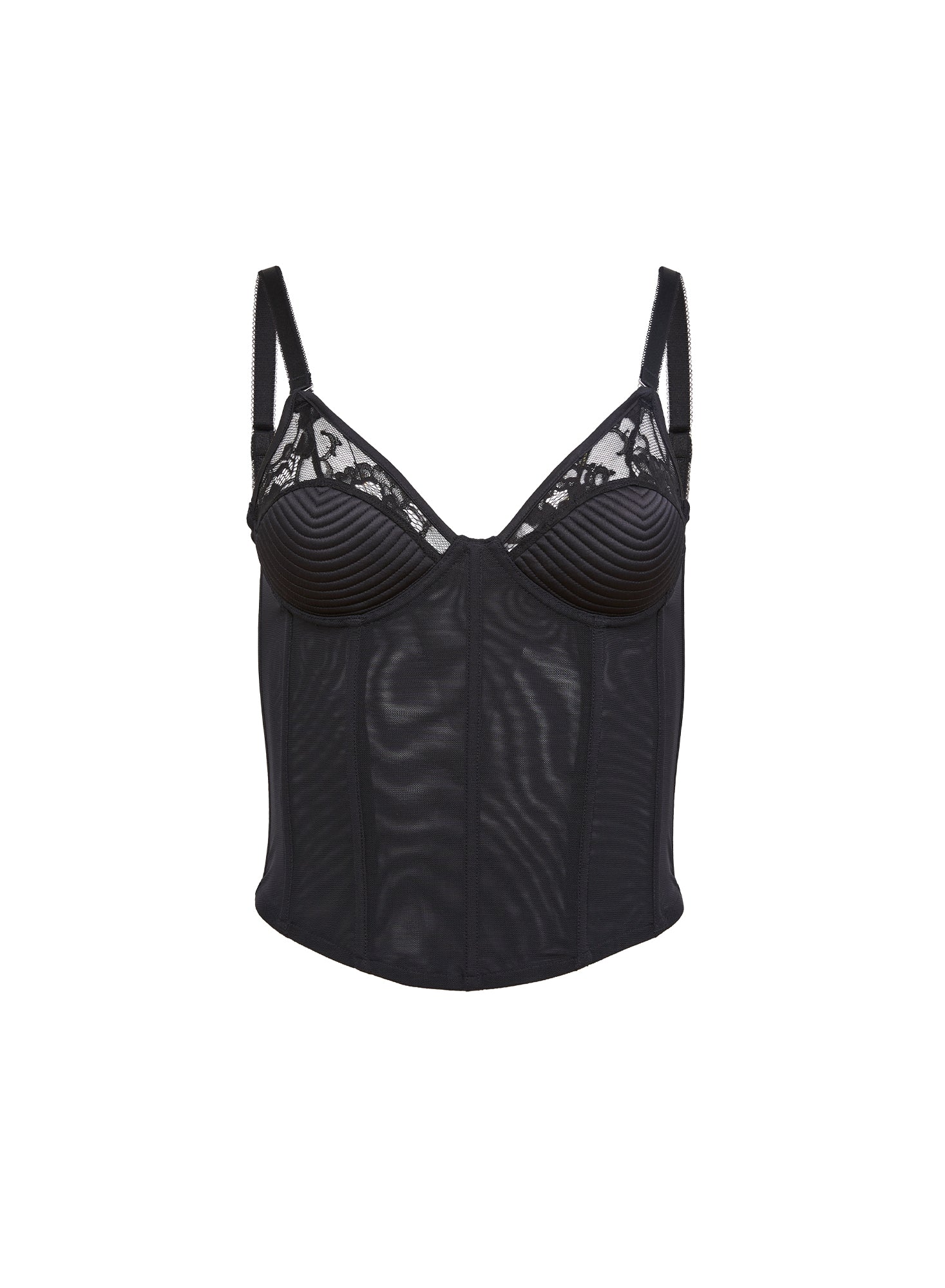 Top Stitch Bebe Bustier in black- Fleur du Mal