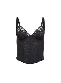 Top Stitch Bebe Bustier in black- Fleur du Mal