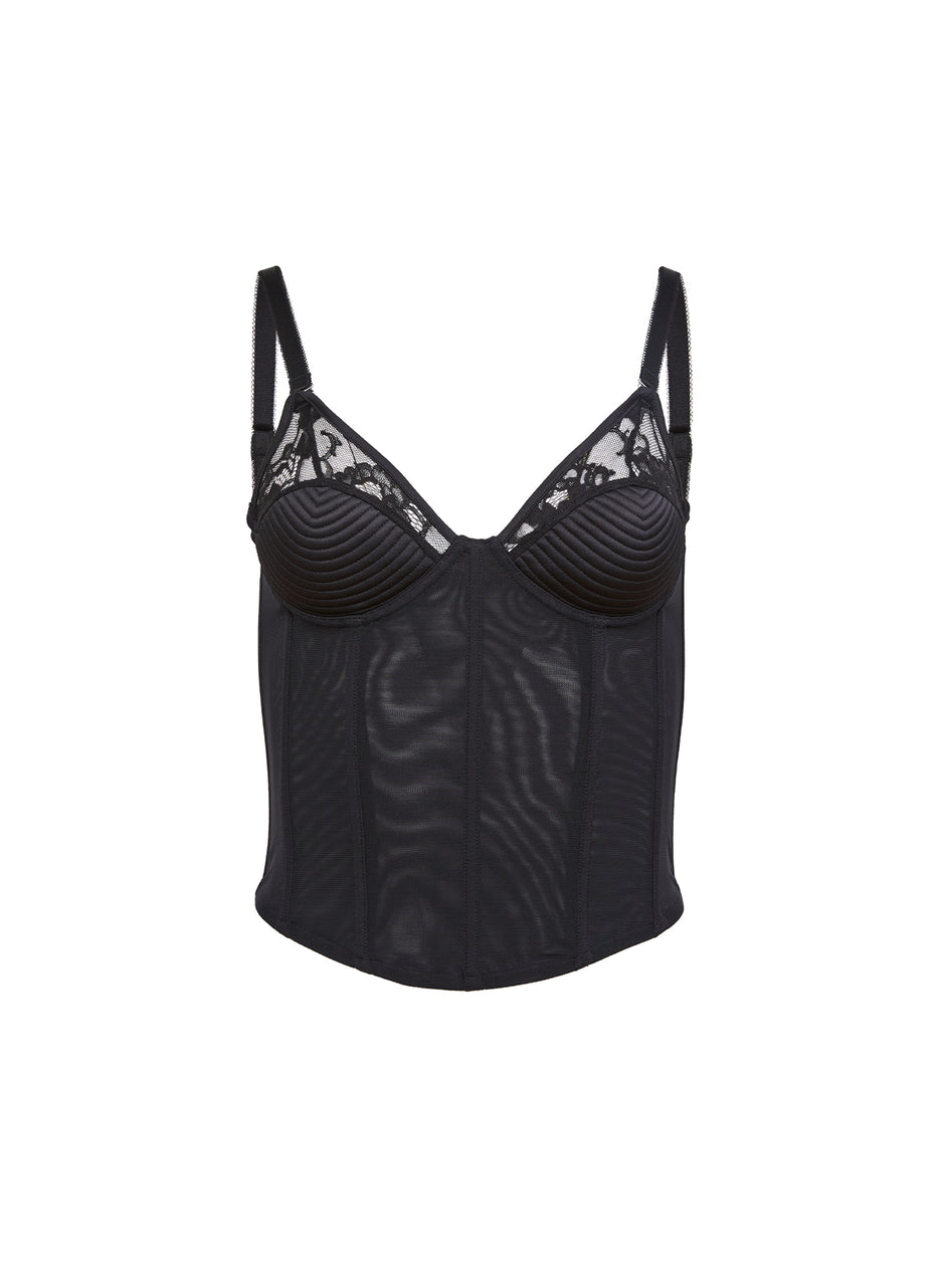 Black - Juliet Lace Bebe Bustier | Fleur du Mal