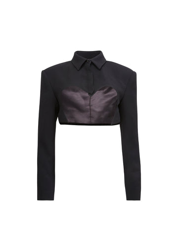 Black - Ultra Short Blazer | Fleur du Mal