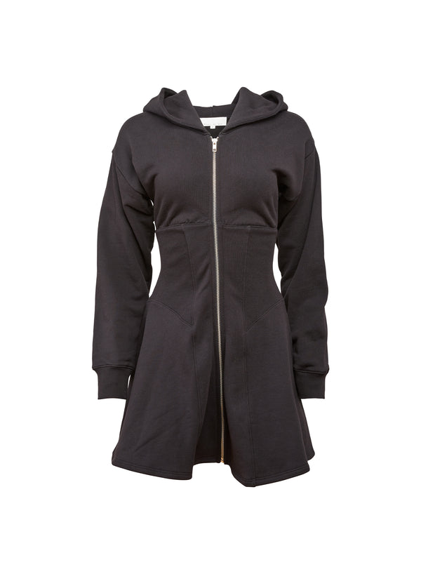Black - Unzip Me Hoodie Dress | Fleur du Mal