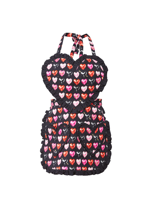 Heartbreaker print - Ruffle Heart Apron | Fleur du Mal