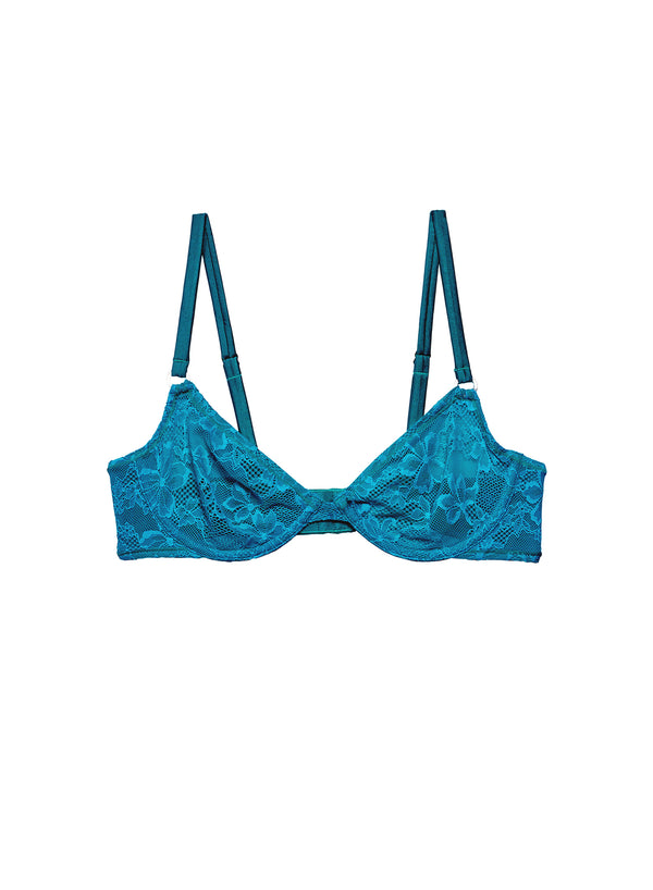 Aquamarine - Le Stretch Lace Demi Bra | Fleur du Mal