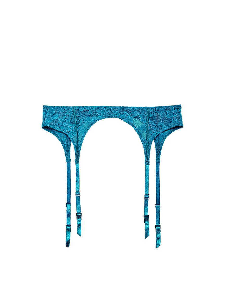 Aquamarine - Le Stretch Lace Garter Belt | Fleur du Mal