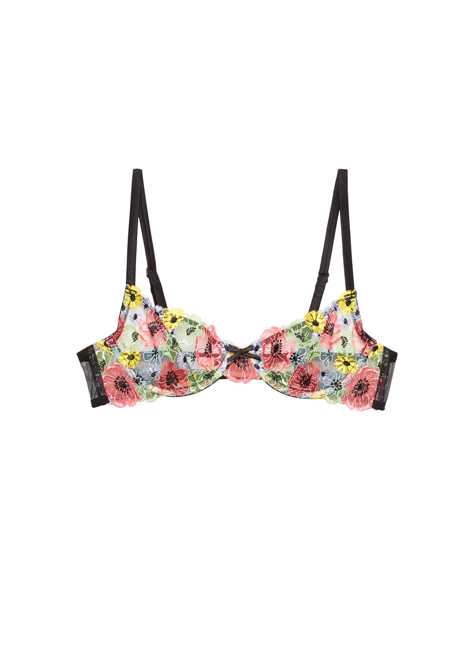 Black - Azalea Embroidery Bra | Fleur du Mal