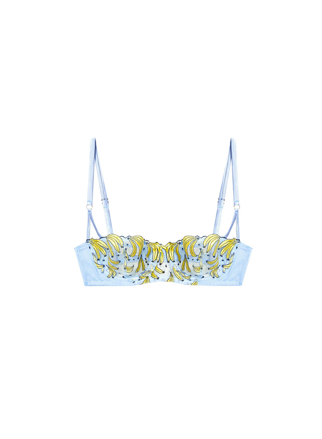 Ice queen - Banana Embroidery Balconette Bra | Fleur du Mal