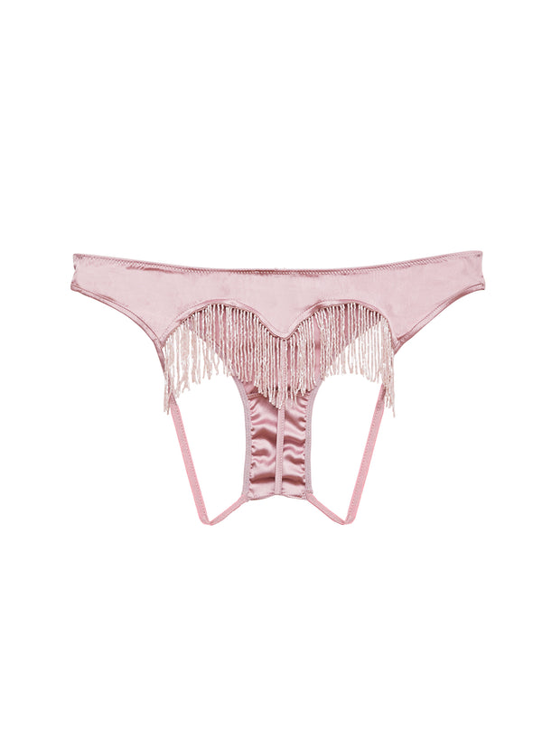 Rosebud - Beaded Fringe Ouvert Heart Shaped Panty | Fleur du Mal