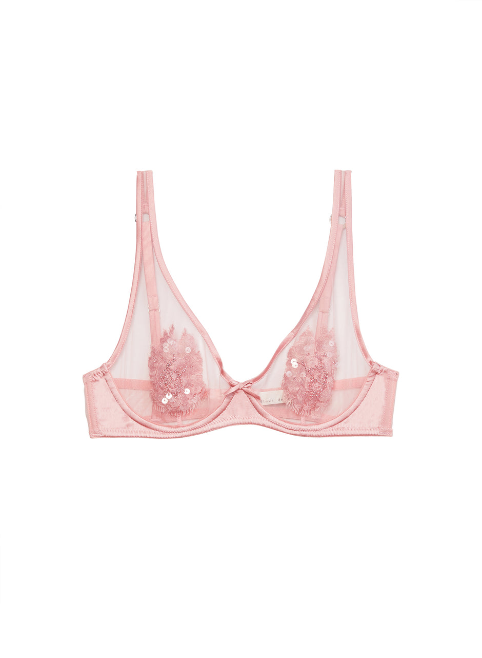 Pink lady - Beaded Appliqué Bra | Fleur du Mal