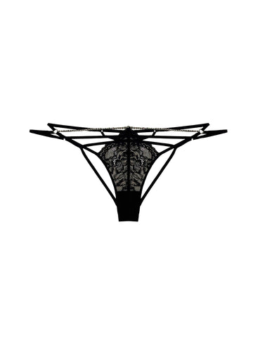 Black - Bianca Chain Ouvert Panty | Fleur du Mal