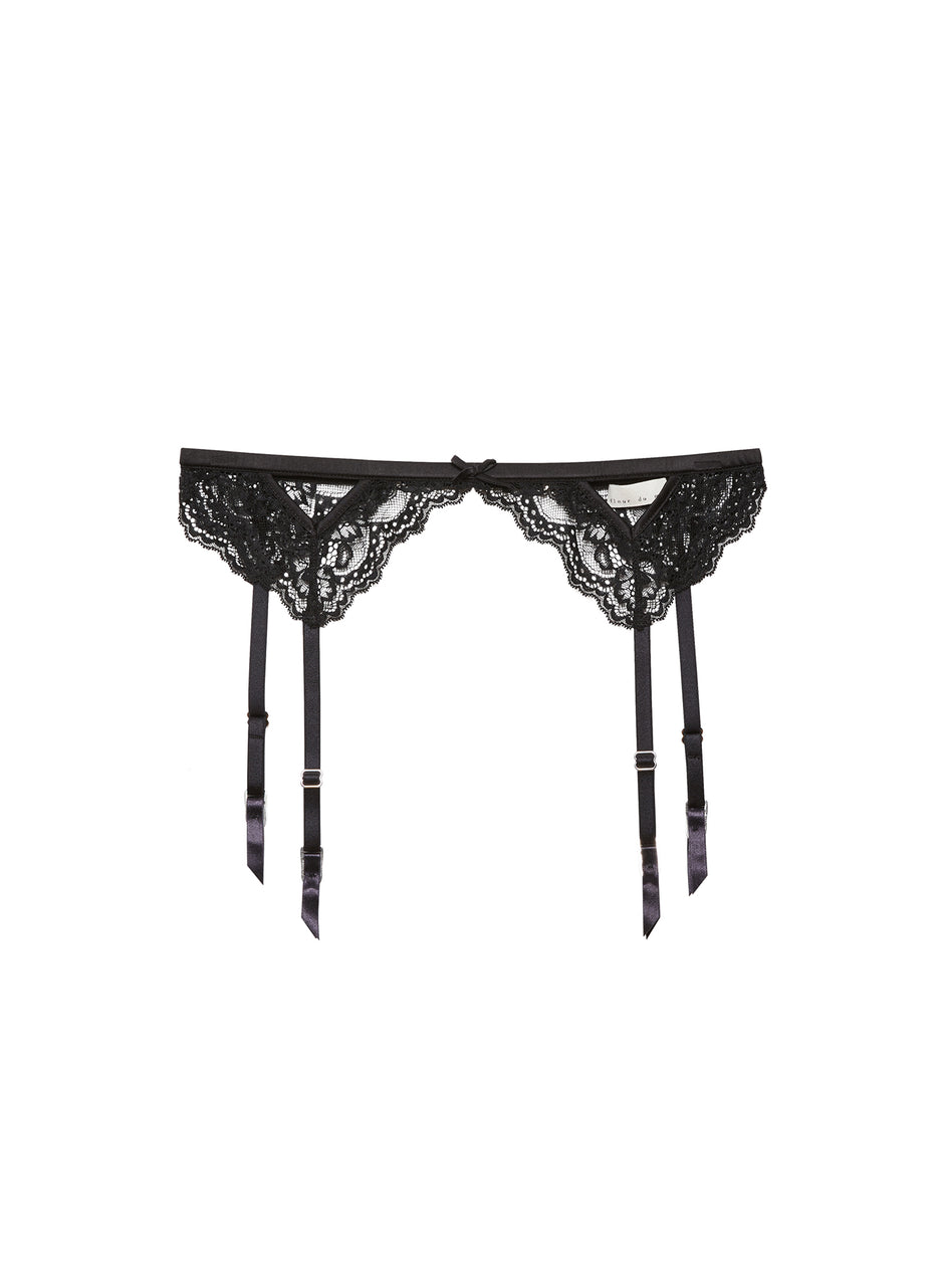 Black Bianca Lace Garter Belt | Fleur du Mal Black Bianca Lace Garter Belt | Fleur du Mal