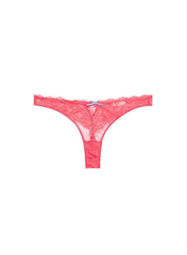 Neon coral - Bianca Lace Thong | Fleur du Mal