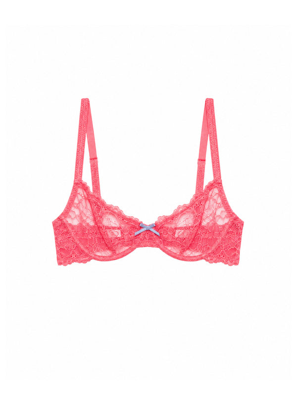 Neon coral - Bianca Lace Bra | Fleur du Mal