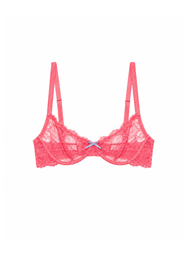 Neon coral - Bianca Lace Bra | Fleur du Mal