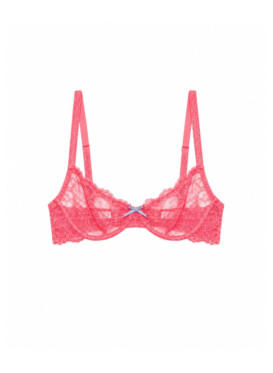 Neon coral - Bianca Lace Bra | Fleur du Mal