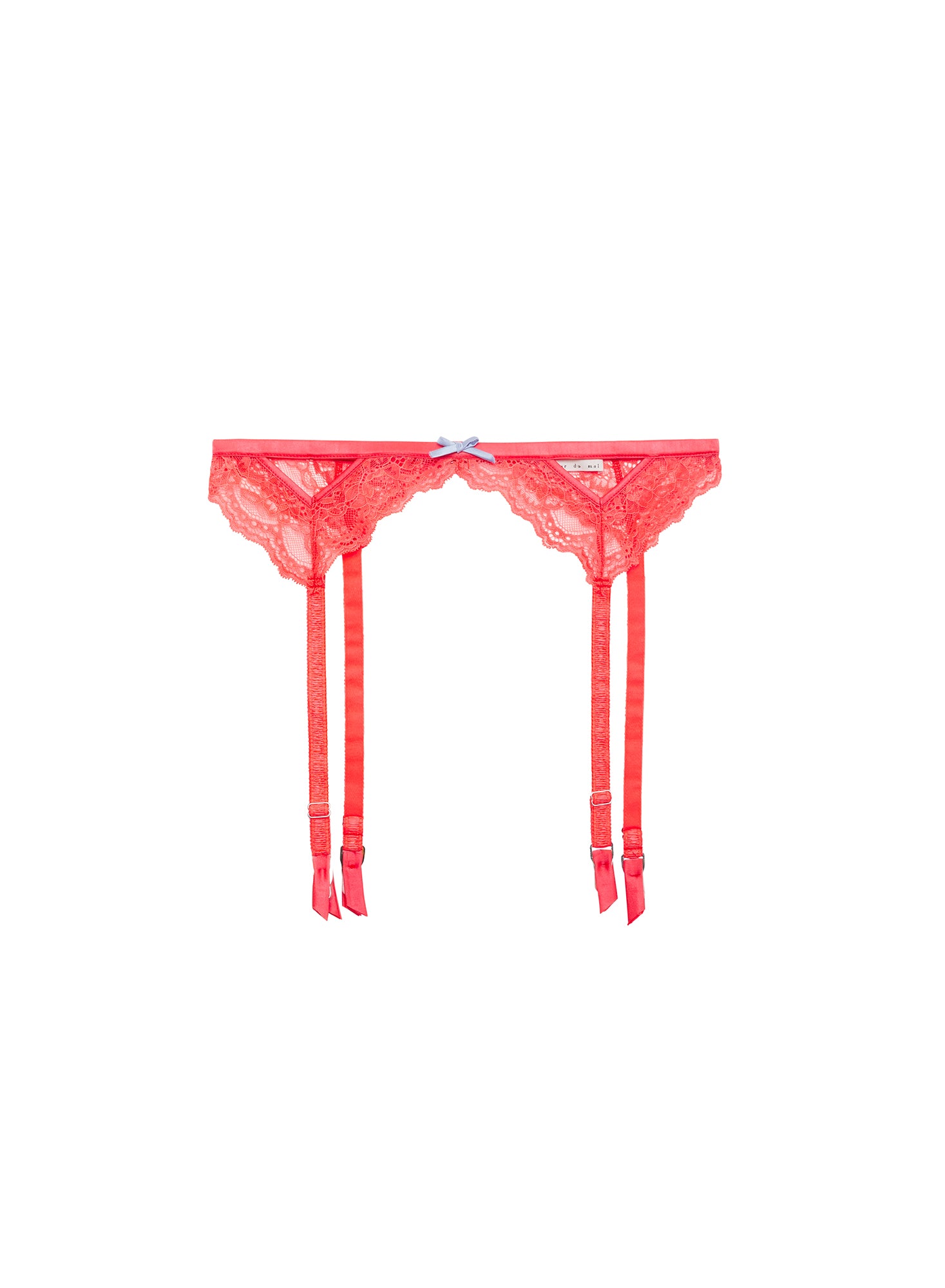 Bianca Lace Garter Belt-Neon Coral-Fleur du Mal-flat