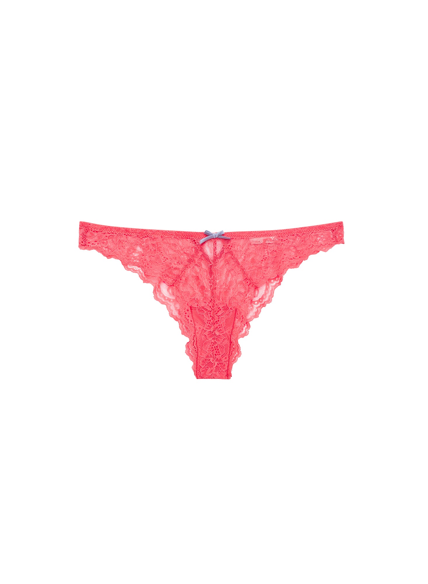 Bianca Lace Cheeky-Neon Coral-Fleur du Mal-flat