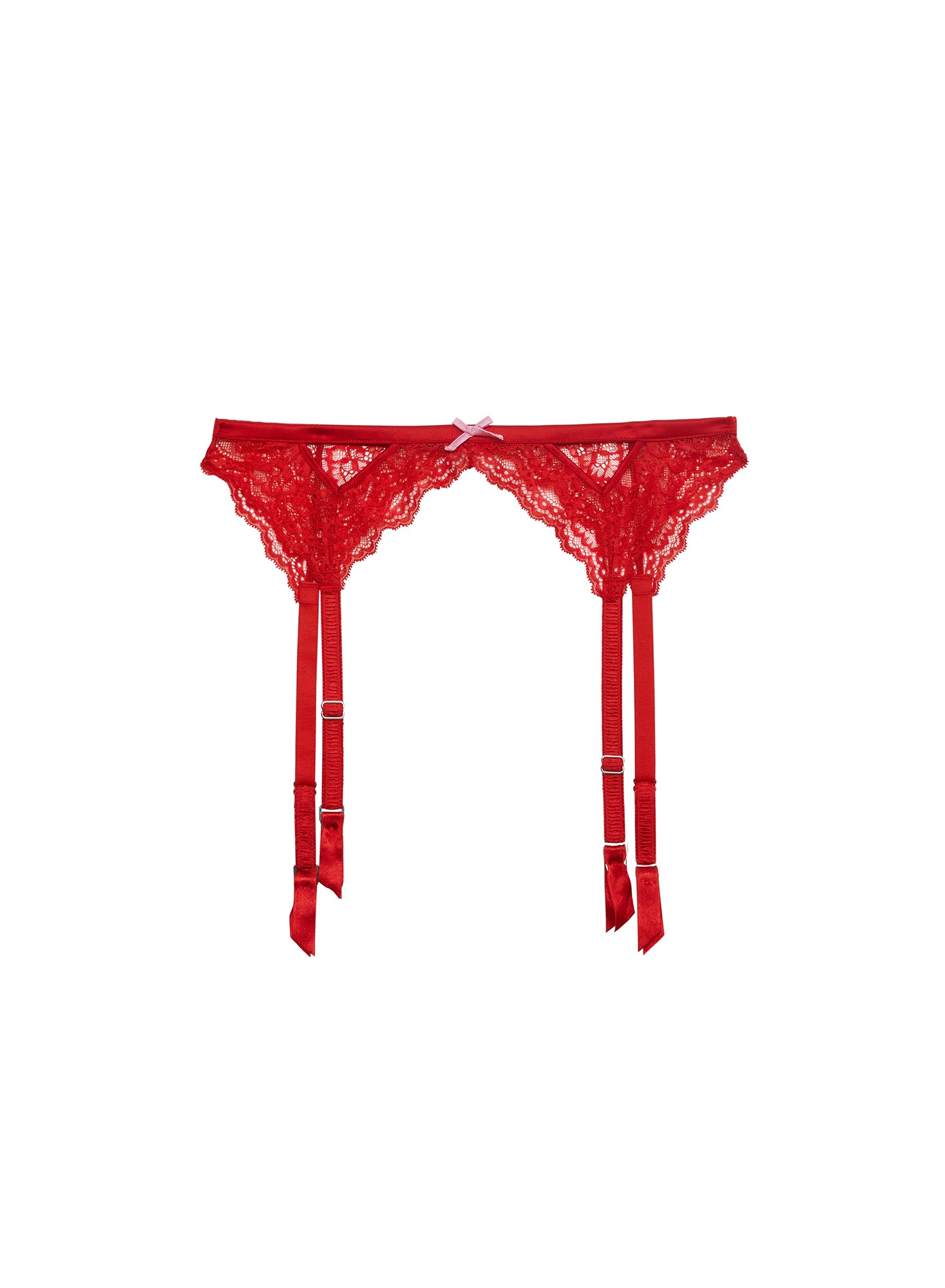Bianca Lace Garter in red- fleur du mal-flat