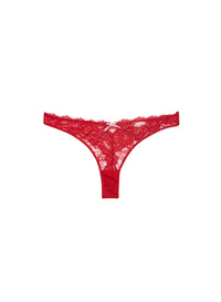 Bianca Lace Thong in red-fleur du mal-flat